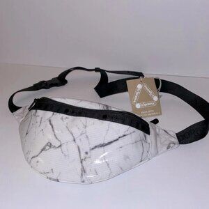 Marble Faux Leather Adjustable Fanny Pack